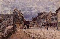 Sisley, Alfred - Village Street, Grey Weather